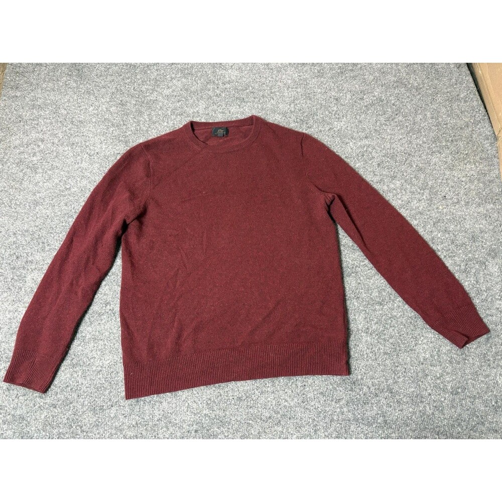 J.CREW Sweater Mens S Red 100% Cashmere Crew Neck Lightweight Knit Pullover